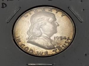 lot 49 image: 1954-D FRANKLIN HALF DOLLAR BU
