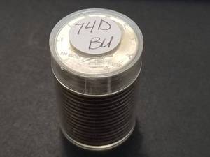 lot 51 image: BU ROLL OF 1974-D KENNEDY HALF DOLLARS 20 COINS
