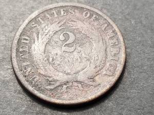 lot 58 image: 1865 US TWO CENT PIECE
