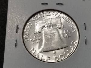lot 63 image: 1957 FRANKLIN HALF DOLLAR BU
