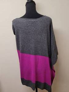 lot 221 image: New INC Color-Blocked  Wool-Blend Poncho