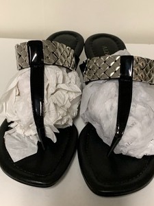 lot 104 image: Black Sandals w Silver Accents by Alfani