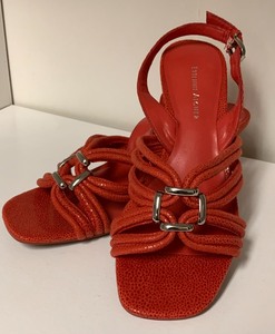 lot 107 image: Lovely Bright Orange Sandals by Eitienne Aigner