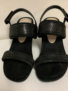 lot 112 image: Black Wedge Heel Sandals by Nina