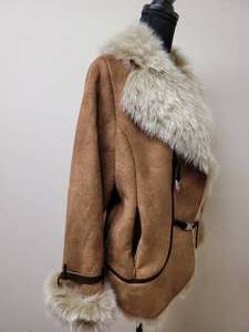 lot 257 image: Parkhurst Suede-Look Jacket with Faux Fur Trim