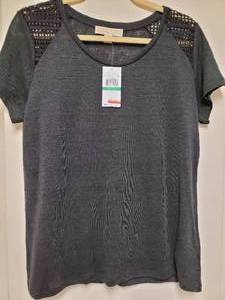 lot 321 image: New Charter Club Tee & Michael Kors Pullover with Lacy Detail