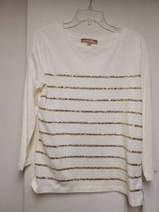lot 337 image: New Ellen Tracy embellished Tee and Used Boston Proper  Embellished Tee