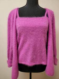 lot 341 image: Dana Buchman Hot Pink Camisole and Cardigan Combo - Angora Blend