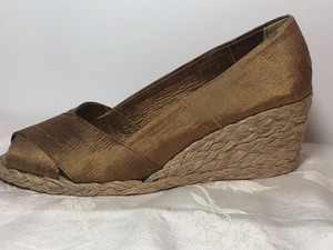 lot 169 image: Vidoretta Strappy Wedge Sandals & Ralph Lauren Shantung Silk Slip-on Wedgies