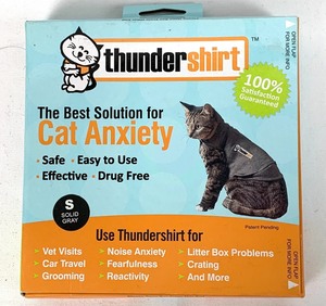 lot 6 image: Assorted Cat Goodies 2 - Thunder Shirt, Collar, Toys and More