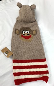 lot 16 image: Size XL Dog Handknit Sweater, Red Hoodie, XXL Kong Extreme, Boots and More