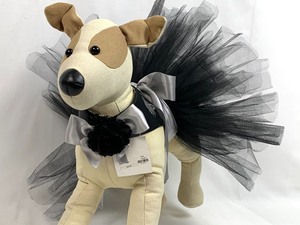 lot 30 image: Size S Girl Dog Avery Black Tutu and Red Leather Poop Bag Purse