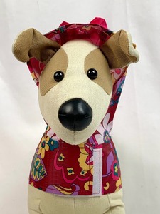 lot 38 image: Size S Girl Dog Floral Raincoat, Pink Waterproof Coat, Hoodie, and No-Pull Thunder Leash
