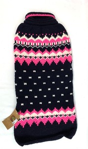 lot 39 image: Size XL Girl Dog Alpine Sweater, Pink Waterproof Coat, Happy BD Tank Dress and Car Harness