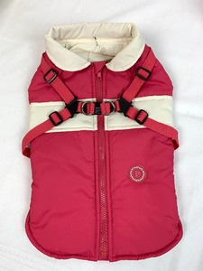 lot 52 image: Size XL Girl Dog Pinkaholic Harness Coat, Hoodie, Boots and Party Hat