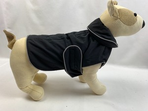 lot 66 image: Size S (or 10) Boy Dog Waterproof Black Coat, Rainbow Polo, Hoodie, Shirt, and Uncle Sam Hat
