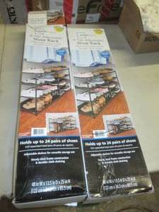 lot 189 image: mainstays 4-tier adjustable shoe ra...