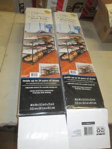 lot 190 image: mainstays 4-tier adjustable shoe ra...