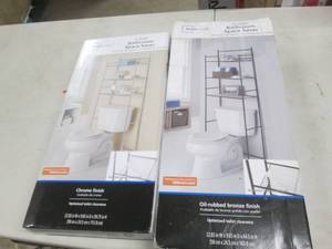 lot 197 image: 2 mainstays 3-shelf bathroom space ...