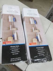 lot 199 image: 2 mainstays tension pole shower cad...