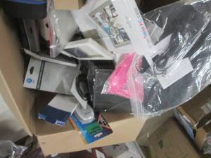 lot 239 image: box of phone misc covers, chargers ...