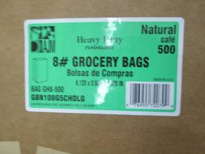 500 ct 8# Kraft GroceryLunch Bags...