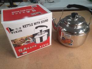 lot 125 image: Stainless Steel Tea Pot 4L Kettle with Sound