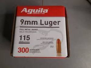 lot 36 image: Aguila Ammunition 9MM Luger Full Metal Jacket 115 grain Centerfire Cartridges 300 Rounds