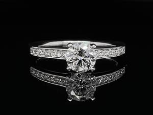 lot 9 image: 34 Carat Diamond Engagement Ring in 14k White Gold $4000 Retail VIDEO