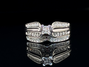 lot 43 image: .40 Carat Diamond Wedding Set with Engagement Ring in White Gold $2,000 Retail VIDEO