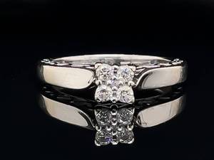 lot 52 image: Fancy 14 Carat Diamond Estate Ring in White Gold $1,475 Retail VIDEO