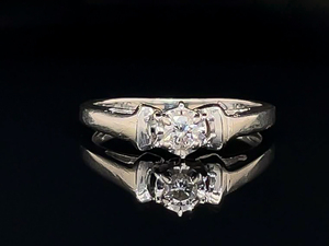 lot 74 image: Diamond Estate Ring in White Gold $880 Retail