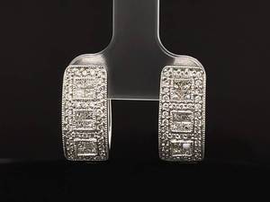 lot 26 image: 1.50 Carat Diamond Estate Huggie Earrings in White Gold $3,475 Retail VIDEO