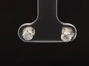 lot 33 image: .40 Carat Diamond Stud Earrings in 14k White Gold $1,850 Retail VIDEO