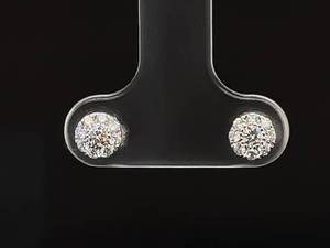 lot 44 image: Brand New .25 Carat Diamond Cluster Round Earrings in 14k White Earrings $1,325 Retail VIDEO