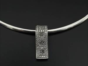 lot 25 image: 1.00 Carat Diamond Estate Slide Necklace in White Gold $2,899 Retail