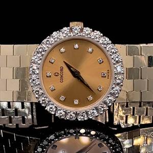 lot 5 image: Ladies Concord Watch Diamond Dial & Bezel, 14k Yellow Gold Bracelet Great Condition $5,200 Retail  VIDEO