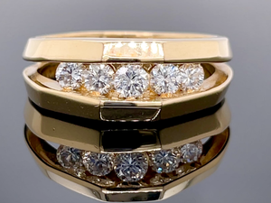 lot 11 image: Sporty Mans Diamond Ring .80 carats 14k Yellow Gold $3,800 Retail VIDEO