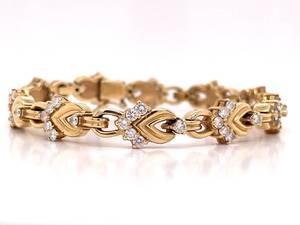 lot 4 image: 2.75 Carat High Quality Diamond Estate Bracelet in 14k Yellow Gold   $9,850 Retail VIDEO