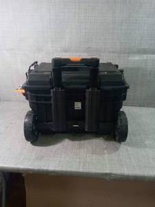lot 42 image: 22 in. Pro Gear Cart Tool Box in Black by RIDGID- open box not used