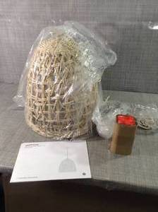 lot 18 image: Small Seagrass Light Pendant Light Brown by Opalhouse- open box not used
