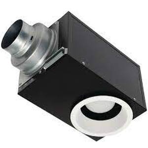 lot 65 image: Whisper Recessed Architectural Grade 80CFM Ceiling Flush Mount Dimmable Ventilation Exhaust Fan with LED Light by Panasonic- not used