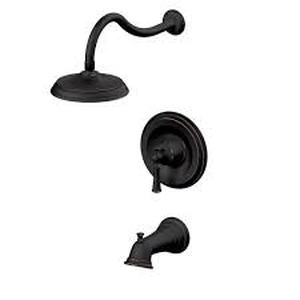 lot 70 image: Single-Handle 1 Spray pressure balance Tub and Shower Faucet in Oil Rubbed Bronze Valve Included. by Tosca- not used
