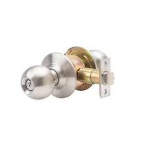 lot 82 image: Light Duty Grade 3 Cylindrical Storeroom Function Door Knobset in Satin Stainless Steel by Taco- set of 6 - not used