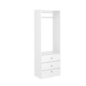 lot 102 image: Elite 25 in. W Classic White Wood Closet Tower by Closet Evolution- open box not used