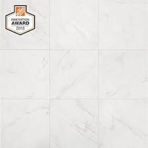 lot 103 image: Carrara 18 in. x 18 in. Glazed Porcelain Floor and Wall Tile (17.6 sq. ft.  case) by Lifeproof- about 281.6 sq ft