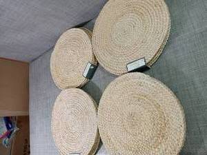 lot 98 image: Water Hyacinth Charger Placemat by Threshold- set of 4 - not used