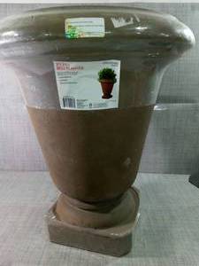 lot 61 image: 29.25 in. H in Granite Stone Bell Planter-not used