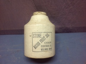 lot 226 image: Stone Union Mason Fruit Jar Red Wing MN