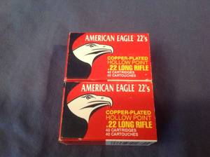 lot 242 image: 2 Boxes American Eagle 22 Long Rifle Hollow Point